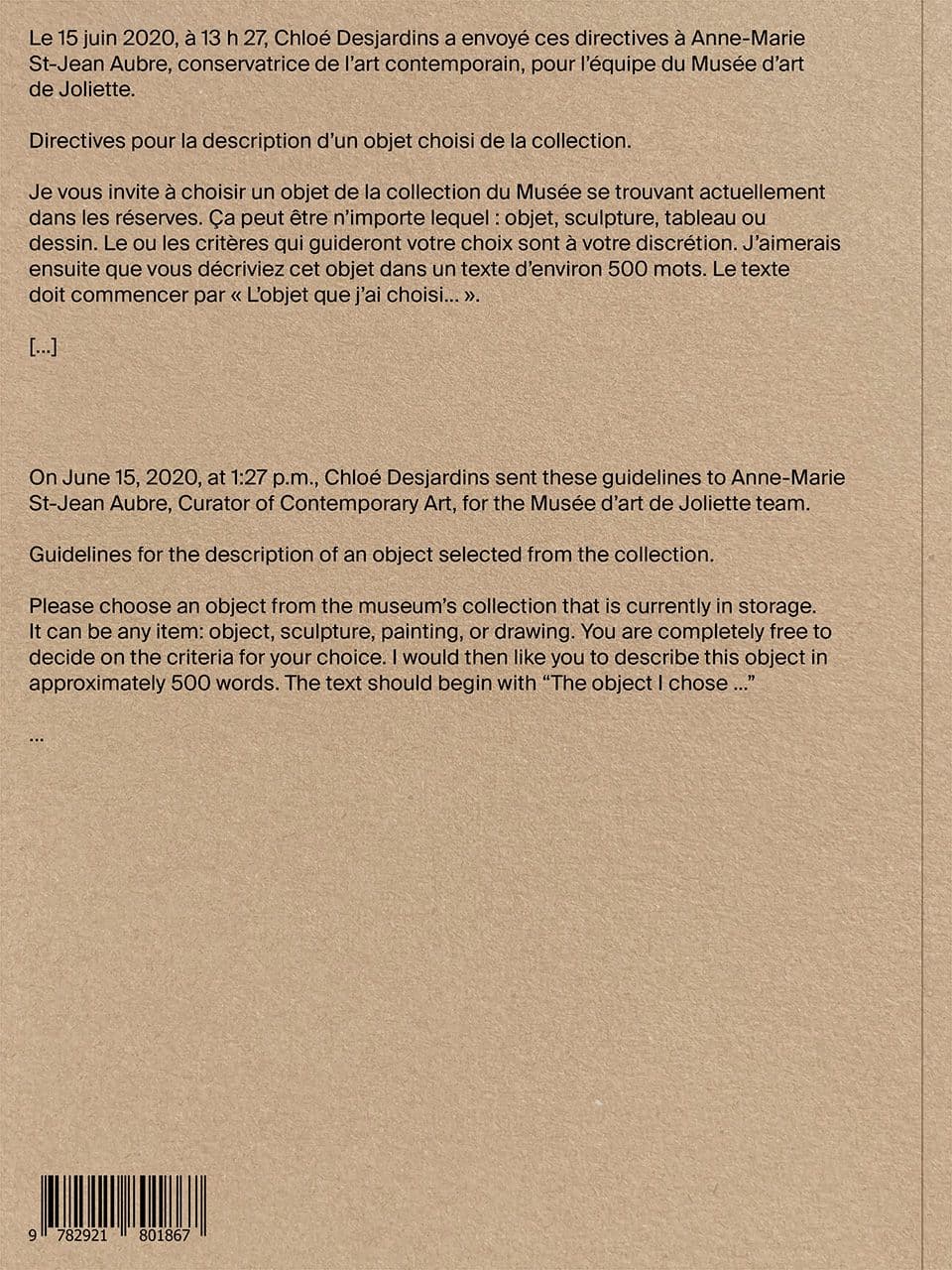 Back cover of the book Encounters. Quatrième de couverture du livre Rencontres.